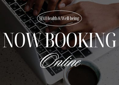 HM Health and Well-Being in Ashington, England, GB offers online bookings with a laptop and coffee.