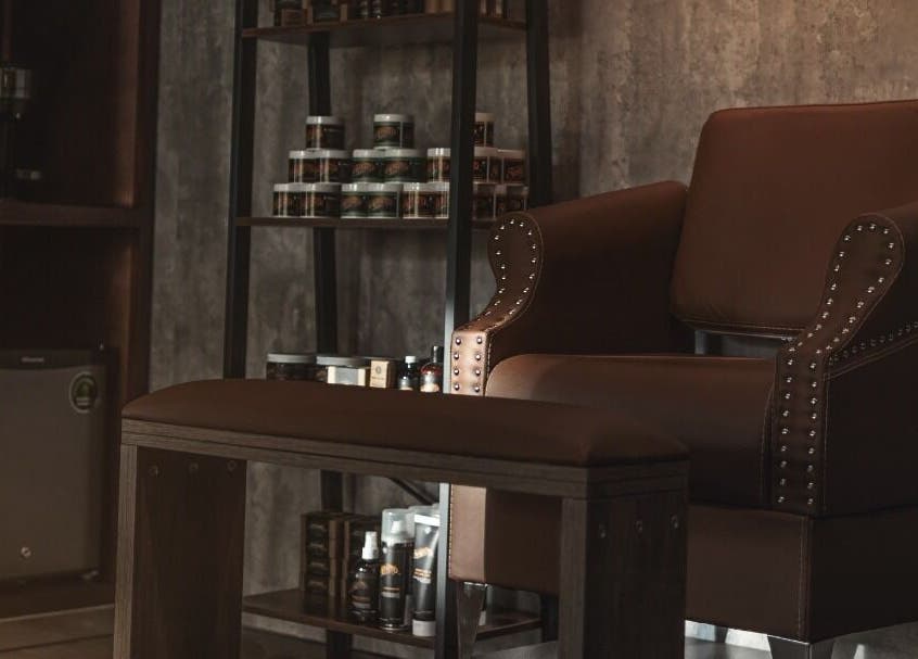 Silla de barbería en Barber Sports & Spa Los Mochis, Los Mochis, Sinaloa, MX.