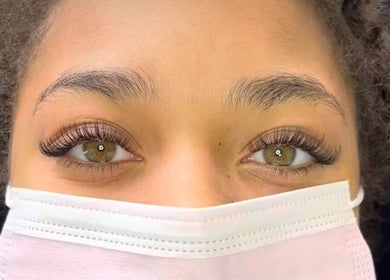 Close-up of elegant eyelash extension at Rm Lashes, London, England, GB.