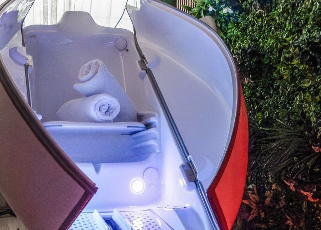 Relaxing pod setup at Novaderm Aesthetics, Cape Town, Western Cape, ZA. Experience ultimate wellness therapy.