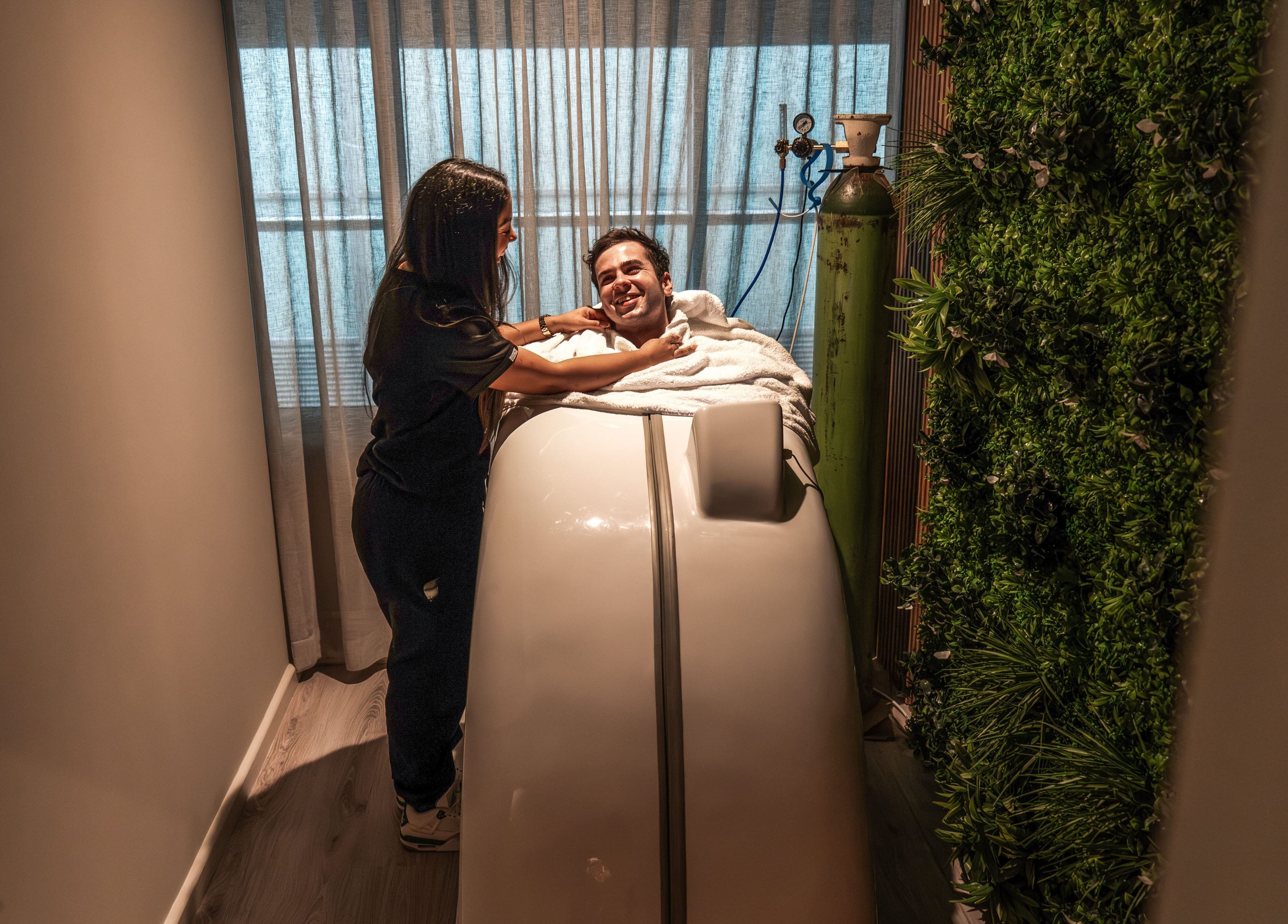 Client enjoying a relaxing spa treatment at Novaderm Aesthetics in Cape Town, Western Cape, ZA.