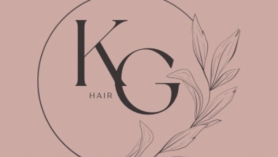Elegant KG Hair logo featuring leaves, representing the salon in Newport, Wales, GB.