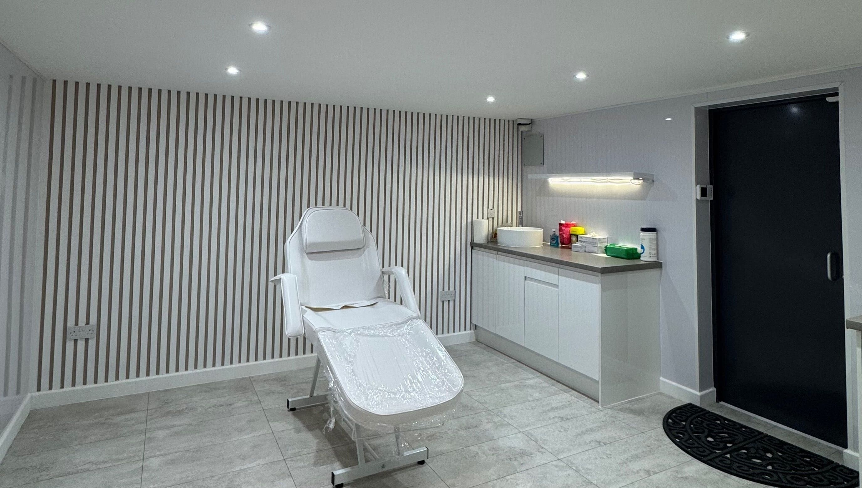 Modern treatment room at MP Skinthetics - Nicholson & Keep Pharmacy, Gravesend, Kent, offering tranquil wellness services.
