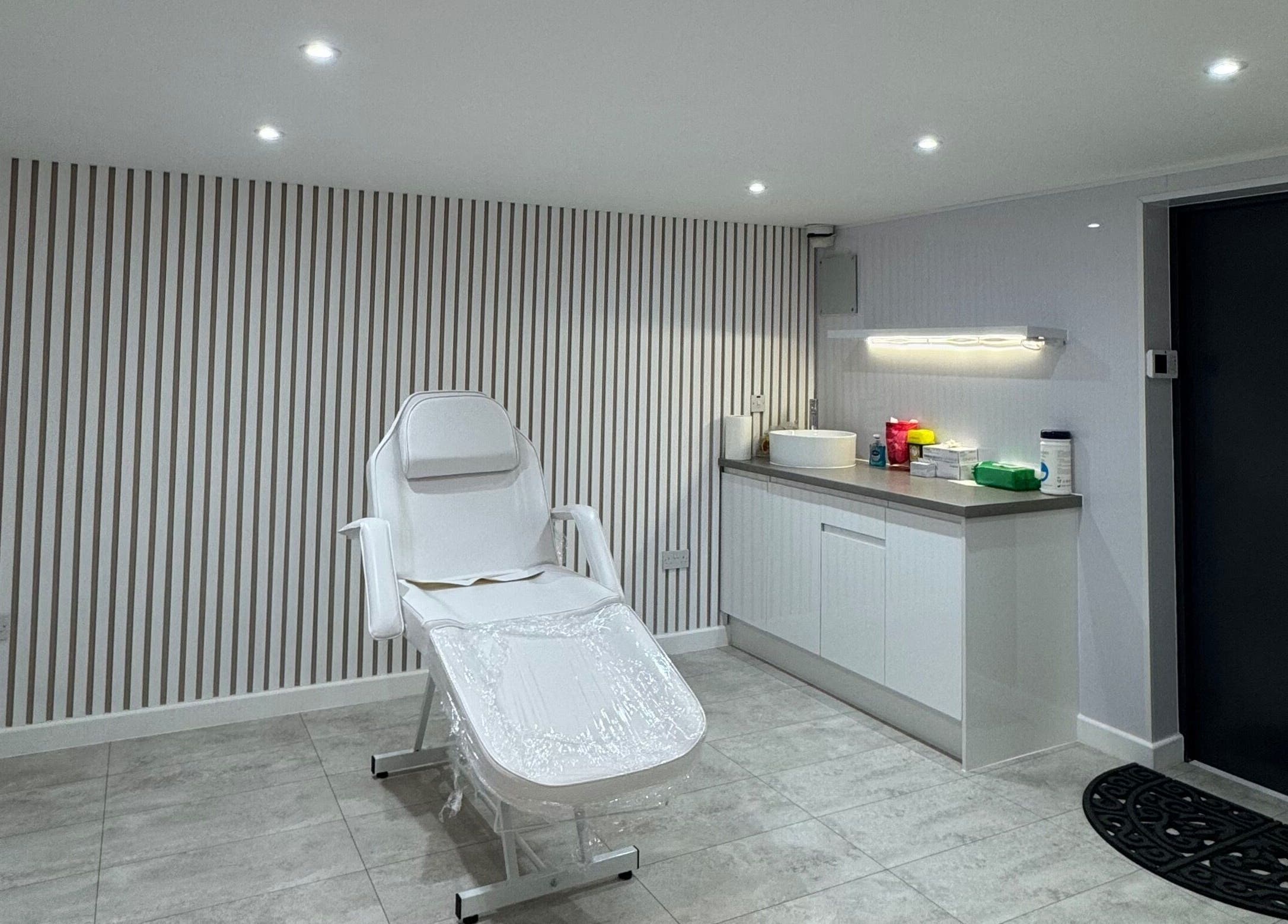 Modern treatment room at MP Skinthetics - Nicholson & Keep Pharmacy, Gravesend, Kent, offering tranquil wellness services.