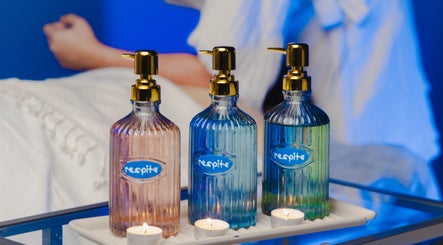 Beautiful spa bottles at Respite Care & Spa | Home Services in الرياض, منطقة الرياض, SA, showcasing relaxation.