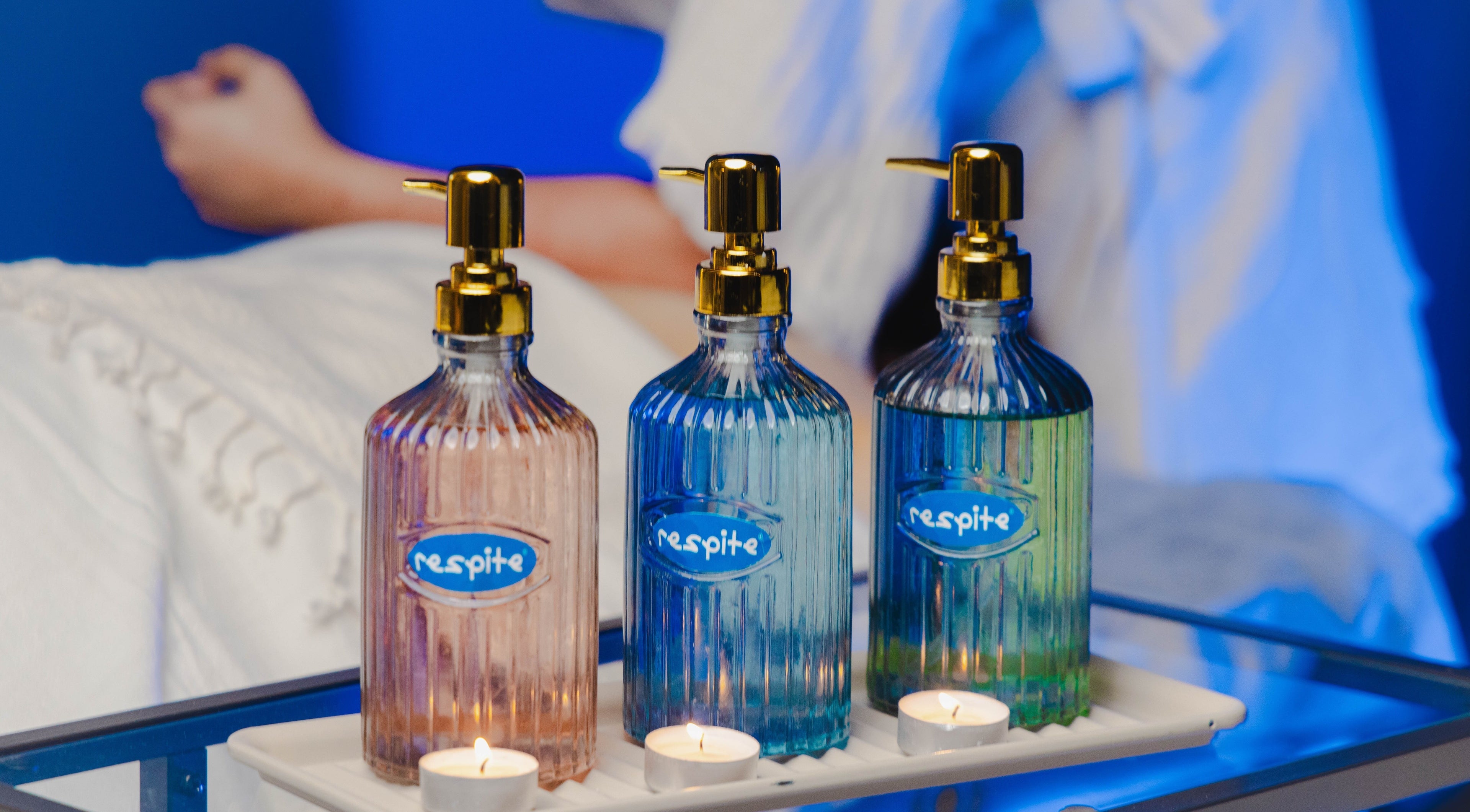 Beautiful spa bottles at Respite Care & Spa | Home Services in الرياض, منطقة الرياض, SA, showcasing relaxation.