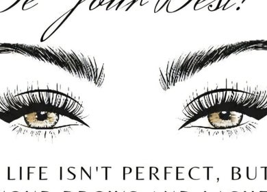 Artistic eyelash illustration at Pupa Beauty Body Treatments, Weeting, England, GB.