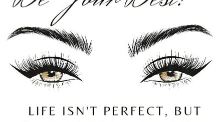Artistic eyelash illustration at Pupa Beauty Body Treatments, Weeting, England, GB.