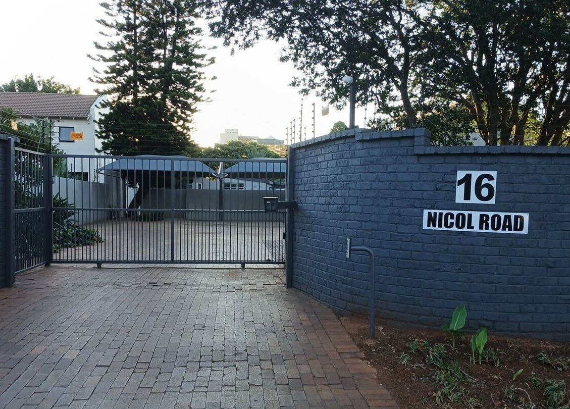 Gated entrance of SN BEAUTY LAB at 16 Nicol Road, Johannesburg, Gauteng, ZA.