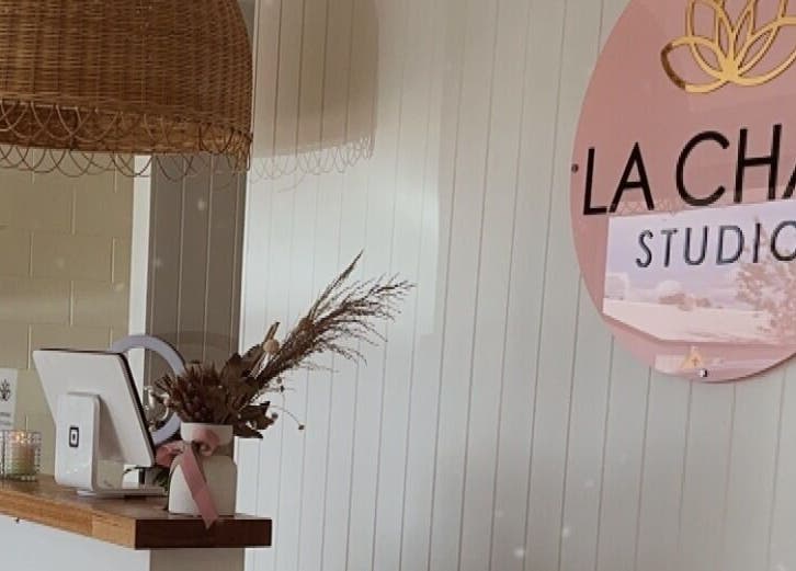 Reception at La Chay Studio in Mansfield, Victoria, AU, offering a welcoming beauty and wellness experience.