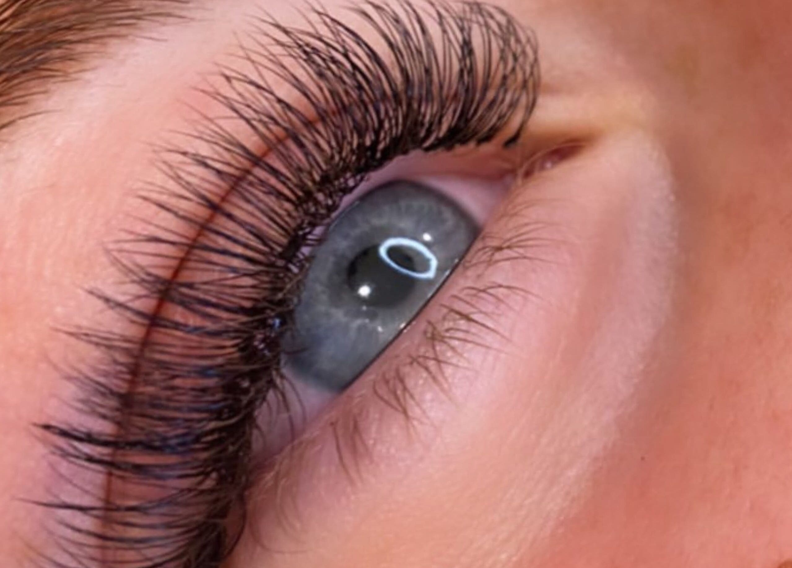 Close-up of beautifully extended lashes at La Chay Studio, Mansfield, Victoria, AU.