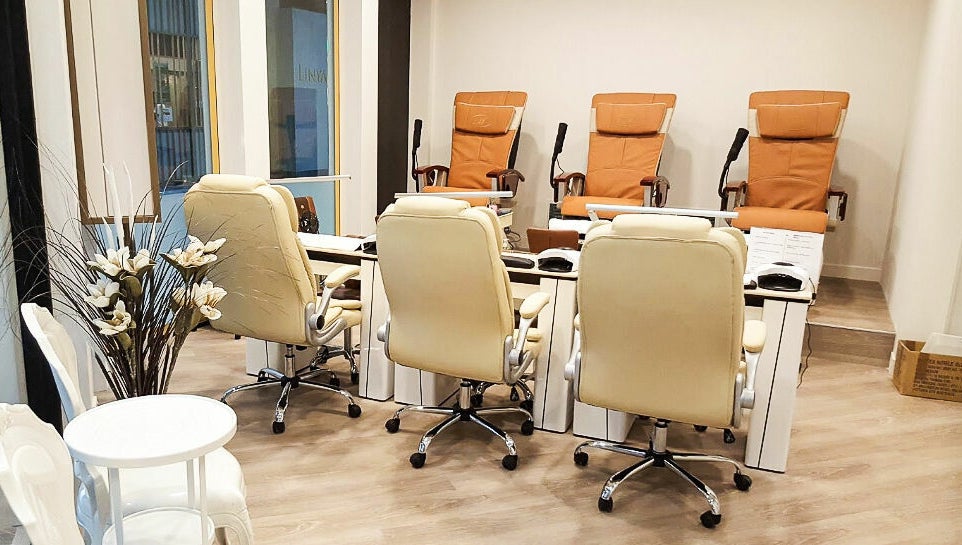 Luxurious pedicure chairs at Lvo Beauty Lounge, Victoria Park, Western Australia, AU, offering a serene atmosphere.