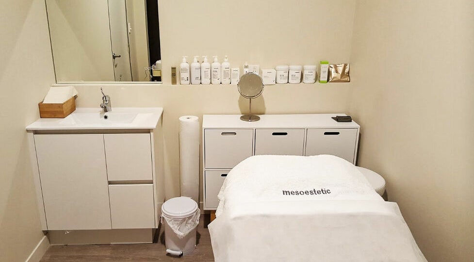 Treatment room at Lvo Beauty Lounge in Victoria Park, Western Australia, AU. Clean, serene atmosphere with skincare products.