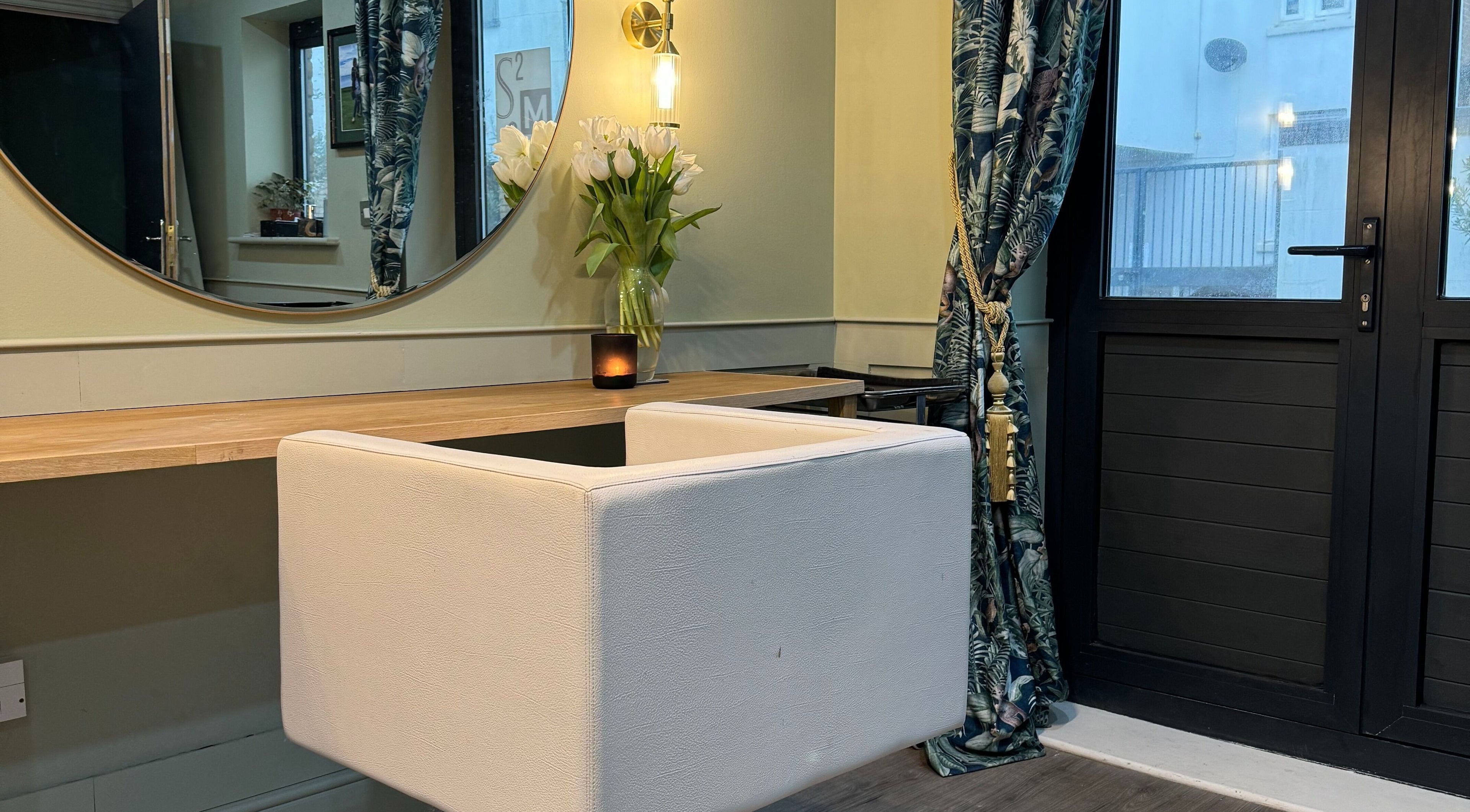 Elegant salon interior with mirror and decor at Studio 2 Brighton in Brighton And Hove, England, GB.