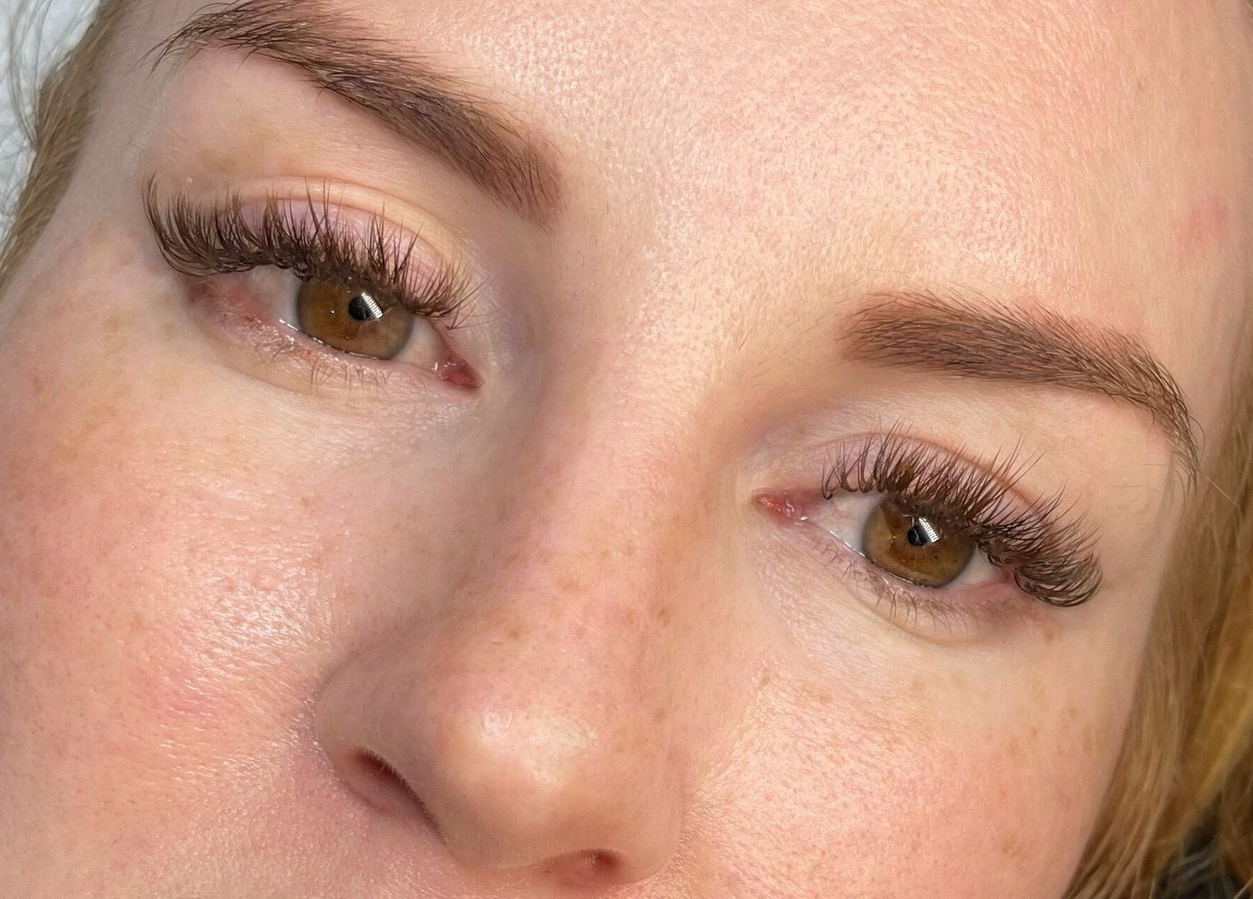 Close-up of elegant eyelash extensions by Jessica Grace Artistry in Boksburg, Gauteng, ZA.