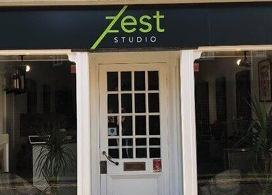 Front entrance of Zest Studio in Colchester, England, GB showcasing elegant design.
