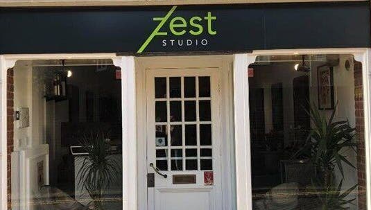 Entrance of Zest Studio in Colchester, England, GB featuring elegant and inviting exterior design.