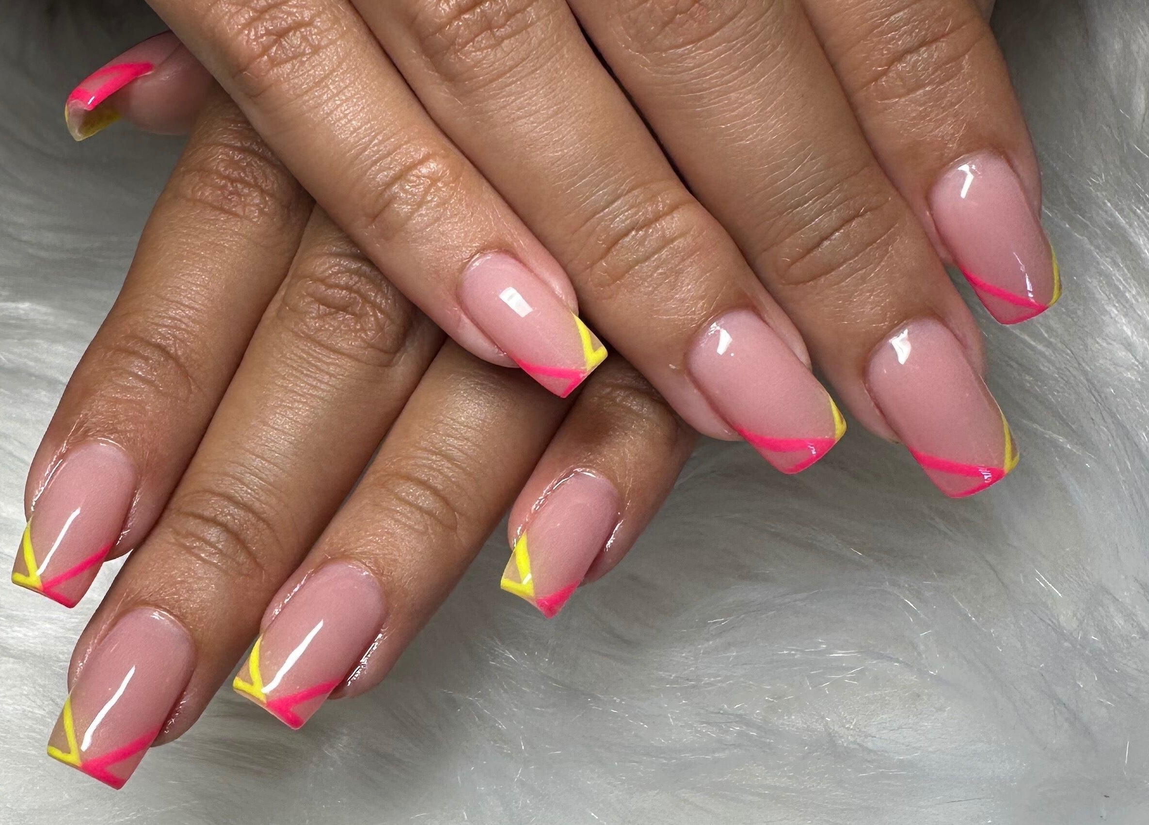 Stylish neon nail design at Stardust Beauté Studio in Bridgetown, Saint Michael, BB.