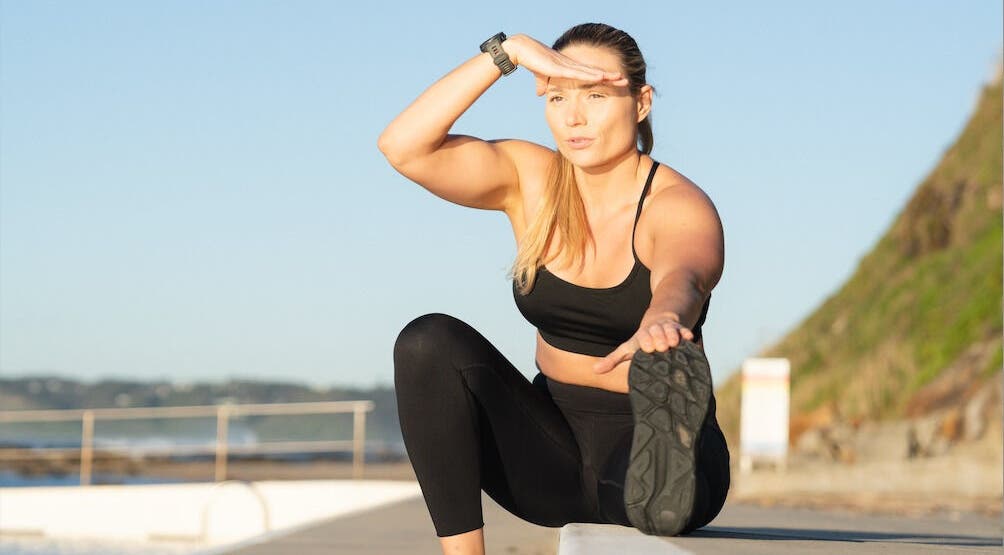 Woman stretching at Megan Roberts - Fertility & Sports Dietitian, Wickham, New South Wales, AU.