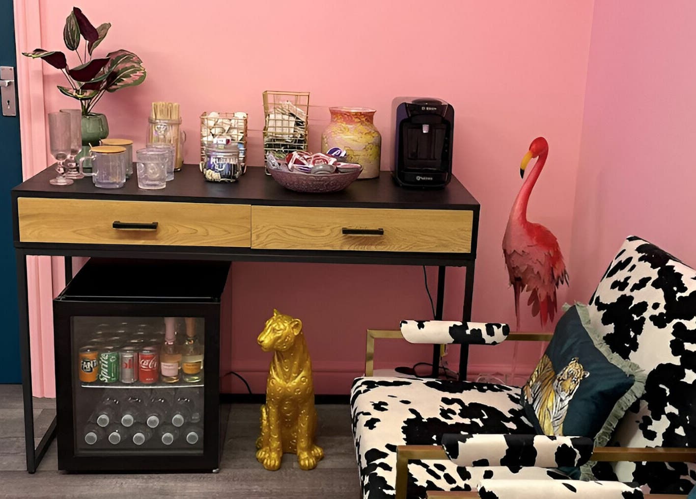 Stylish lounge area at Gems Beauty in Swindon, England, GB with vibrant decor and modern amenities.