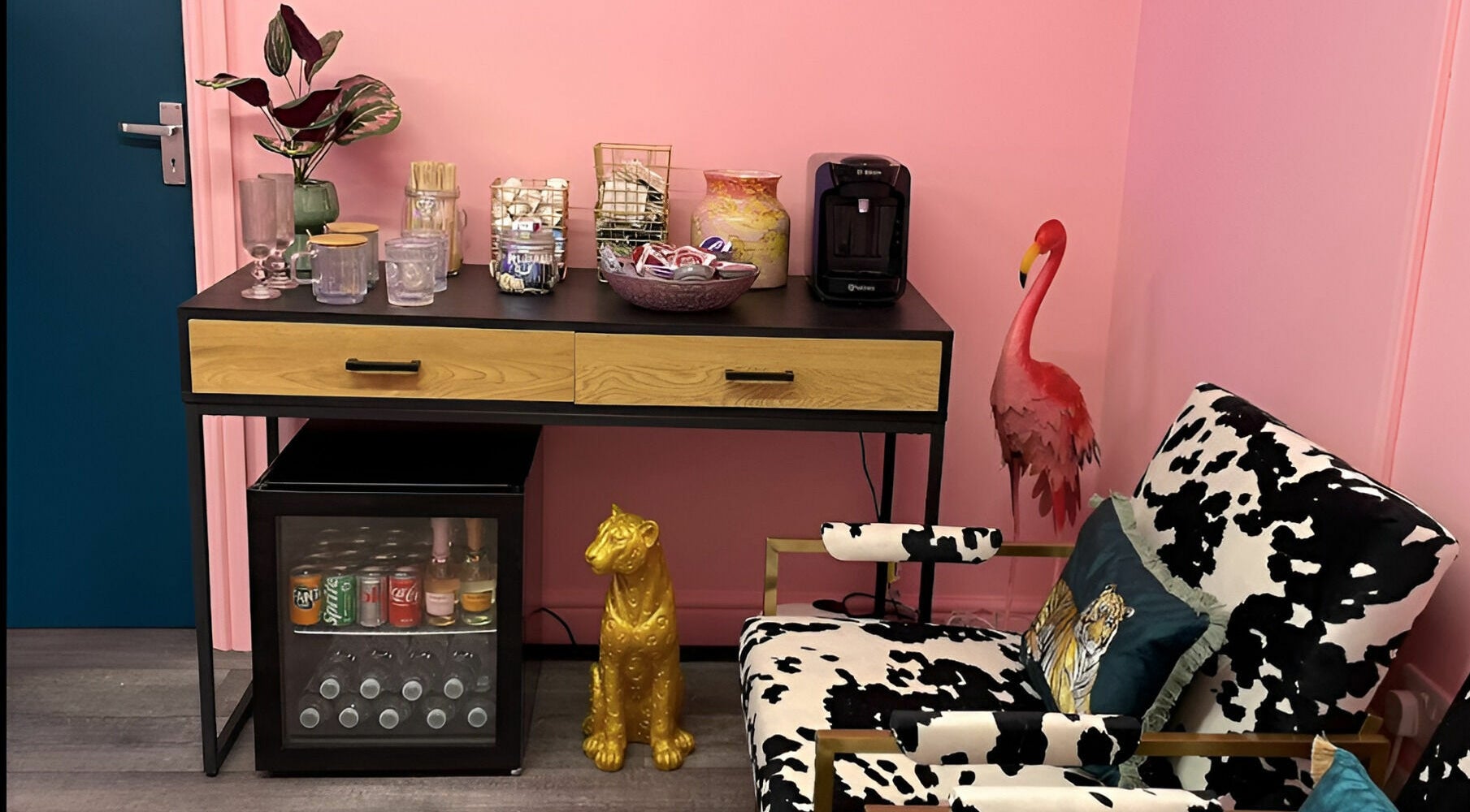 Stylish lounge area at Gems Beauty in Swindon, England, GB with vibrant decor and modern amenities.