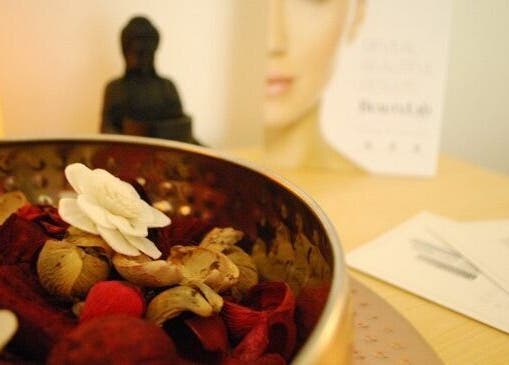 Serene decor at Gems Beauty in Swindon, England, GB featuring a floral bowl for relaxation.