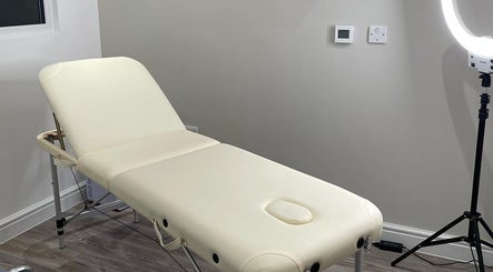 Relaxation bed at LR Skin & Aesthetics in Leicester, England, GB, showcasing a tranquil therapy setting.