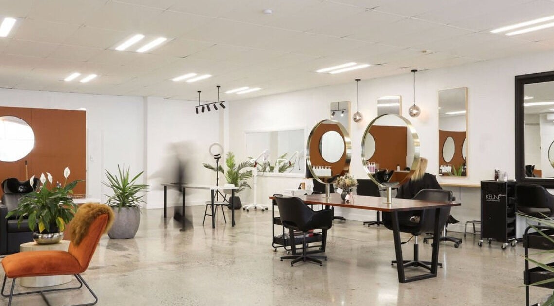 Modern interior of Runway Studio - Plimmerton, Porirua, Wellington, NZ with elegant styling stations.