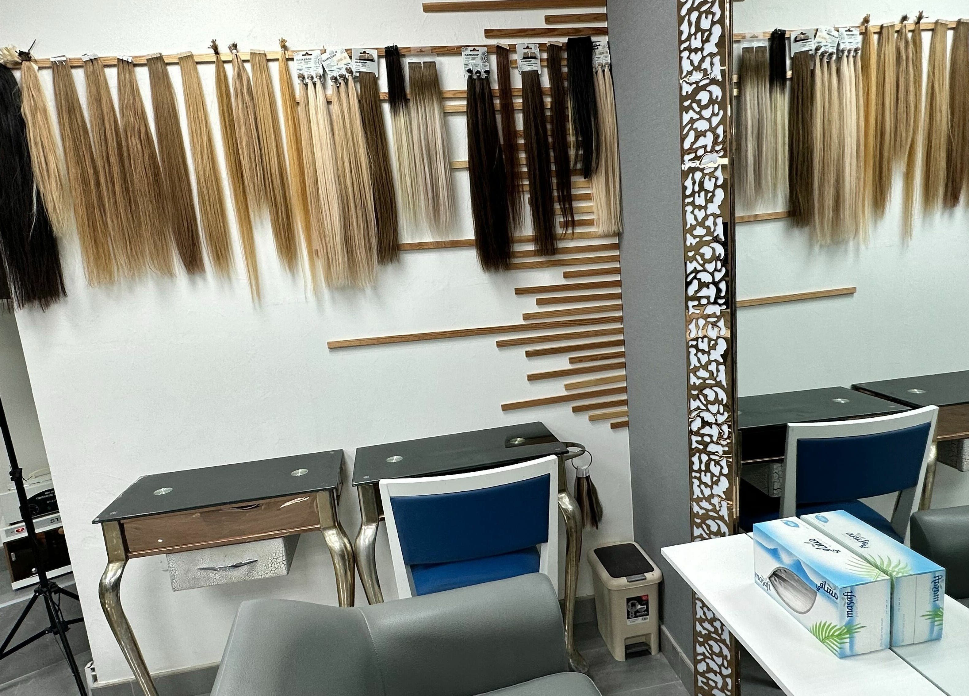 Hair extension display at Ultimo Capelli Beauty Centre DMCC in Dubai, Dubai, AE.