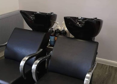 Wash stations at House of Hair, Nottingham, England, GB offering a sleek and comfortable hair care experience.