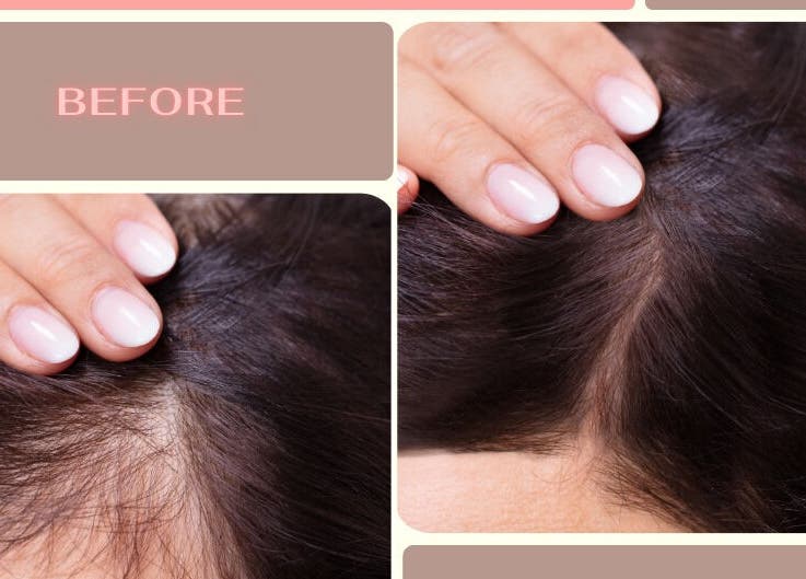 Before and after hair transformation at Tam’s Lash Studio & Radiant Skin Aesthetics, Umhlanga, KwaZulu-Natal, ZA.