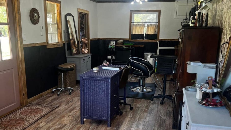 A welcoming salon interior at The Pampered Pearl Salon, located in Poyen, Arkansas, US.