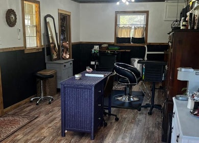 A welcoming salon interior at The Pampered Pearl Salon, located in Poyen, Arkansas, US.