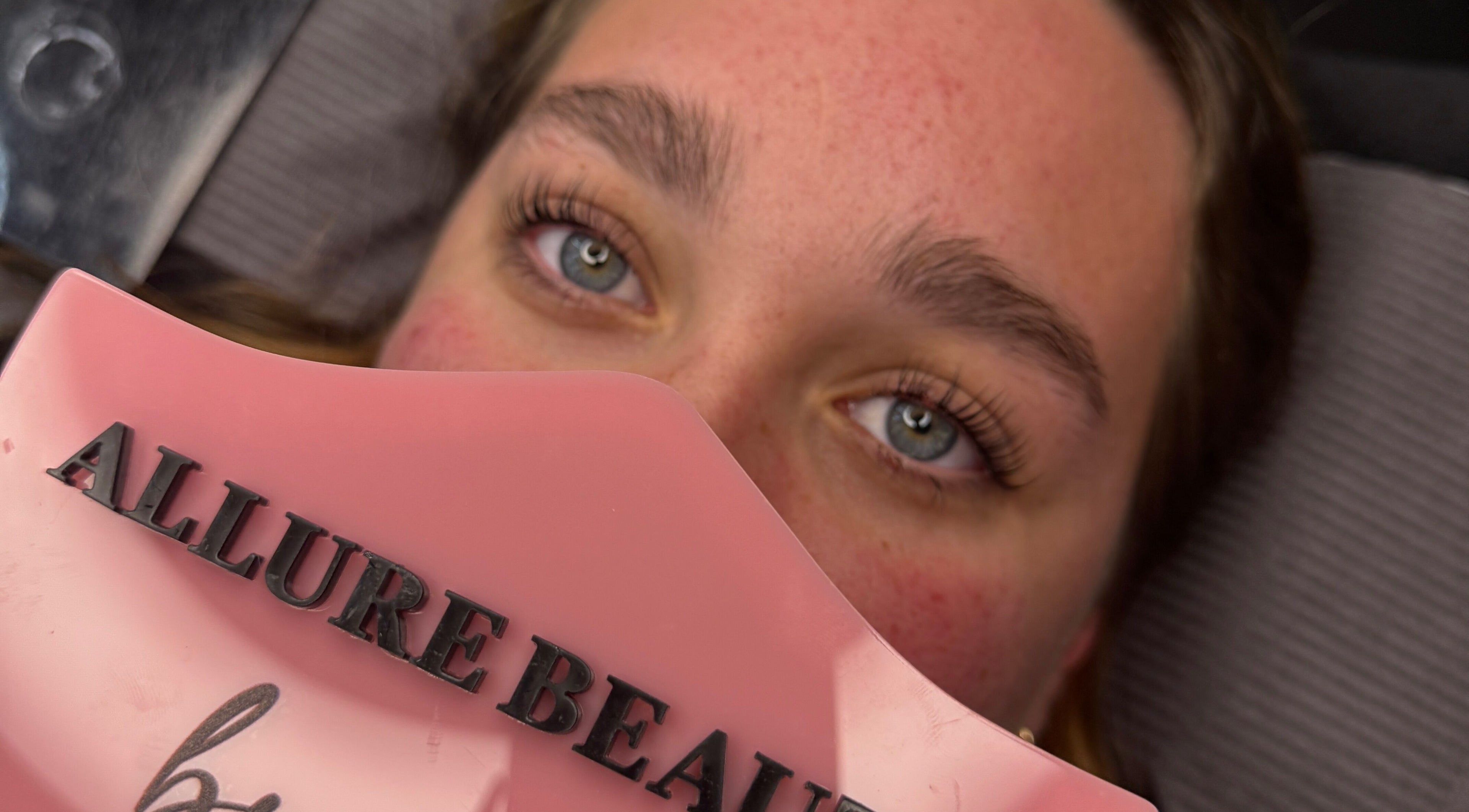 Close-up of a client's eyes post-treatment at Allure Beauty by Ash in Toongabbie, New South Wales, AU.