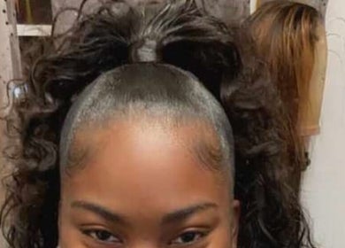 Transformative curly hairstyle at Pretty Girl Gang Luxurious Hair & Minks Collection, St. Catherine, JM.