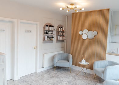 Cozy waiting area at Be You Leeds featuring elegant chairs and decor in Leeds, England, GB.