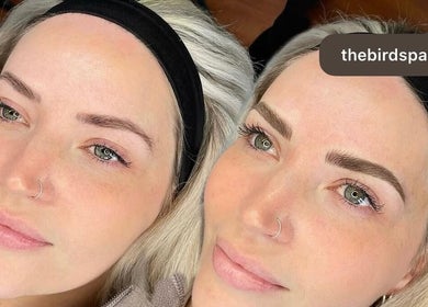 Before and after eyebrow transformation at Blade to Brows | S&S Beauty House, Oakville, Ontario, CA.