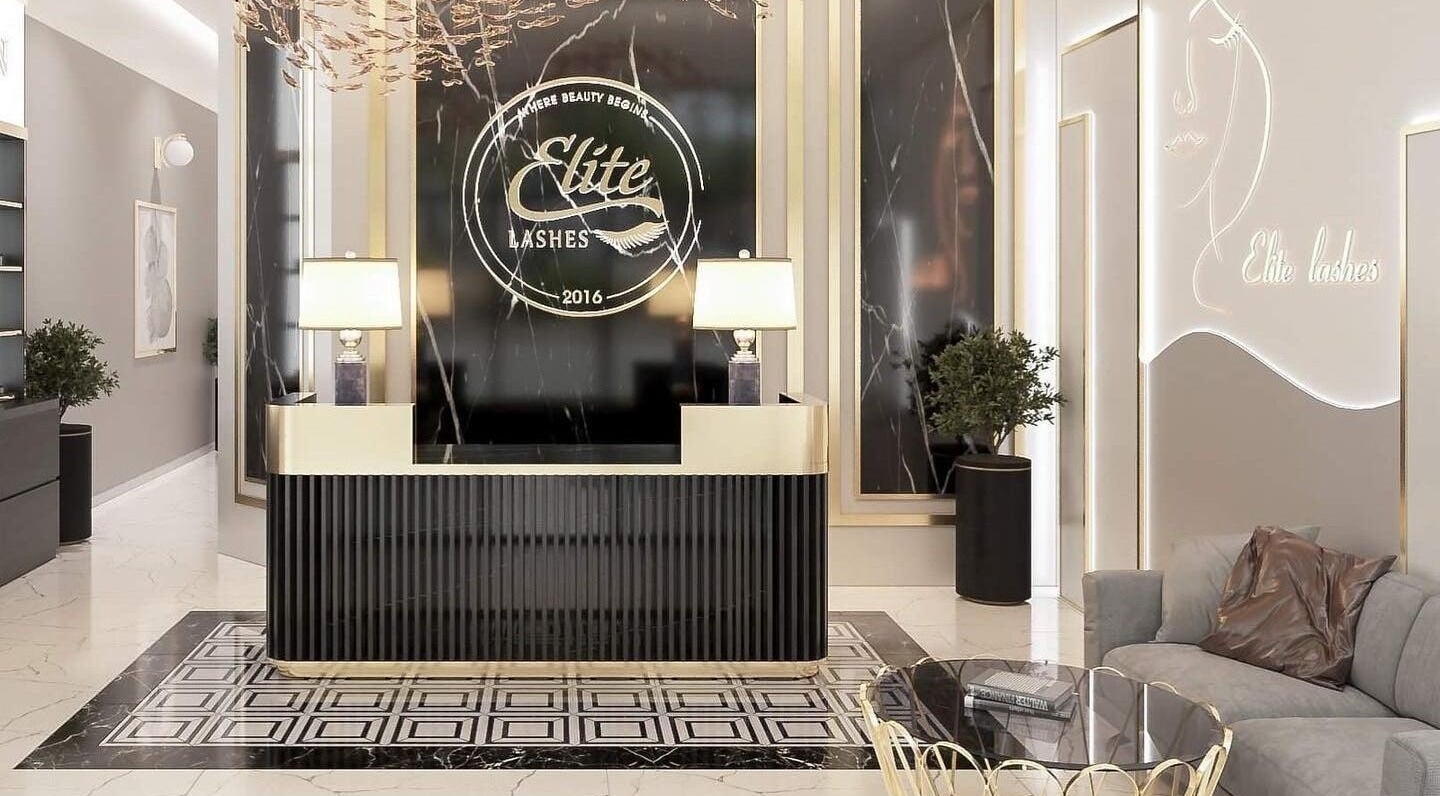 The elegant reception area of Elite Lashes USA Alamo Ranch, San Antonio, Texas, US.