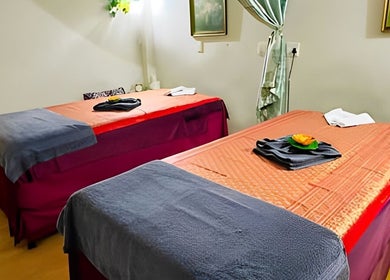 Twin massage tables at Rabeang Mai Thai Massage Therapy, Cape Town, Western Cape, ZA, offering tranquility and relaxation.