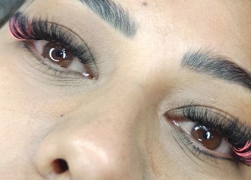 Close-up of vibrant eyelash extensions at KA Aesthetics in Sandton, Gauteng, ZA.