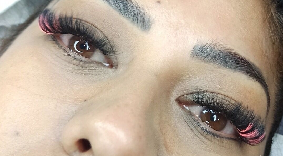 Close-up of vibrant eyelash extensions at KA Aesthetics in Sandton, Gauteng, ZA.