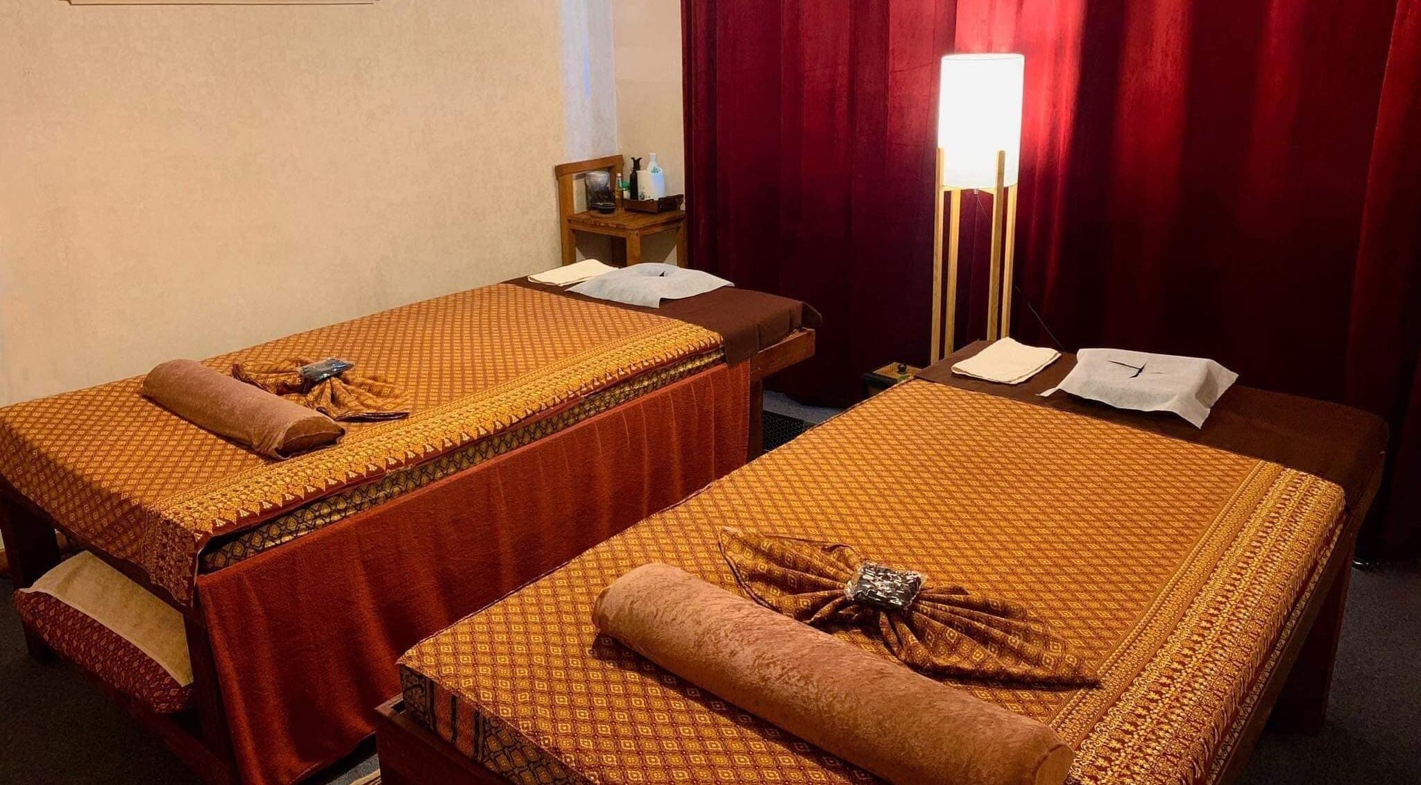 Tranquil massage room with two beds at Fiona Thai Massage, Auckland, Auckland, NZ.