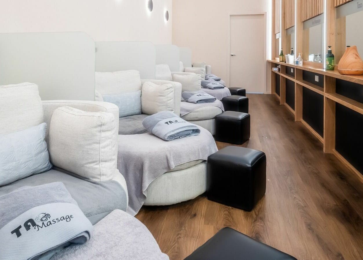 Comfortable massage chairs at Tao Massage Mountain High, Melbourne, Victoria, AU, offering serene relaxation.