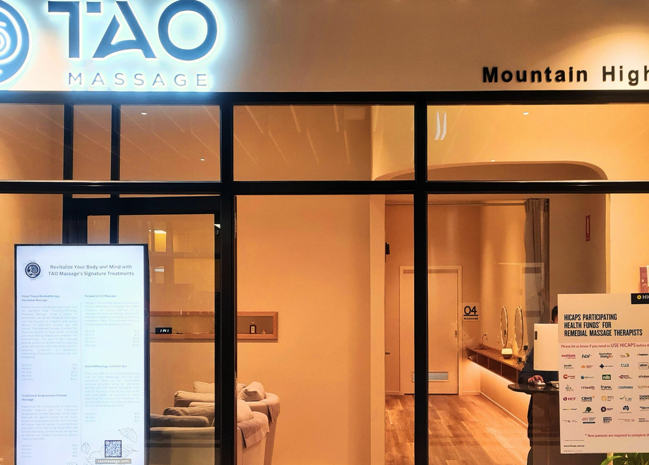 Front view of Tao Massage Mountain High in Melbourne, Victoria, AU, showcasing a tranquil and inviting entrance.