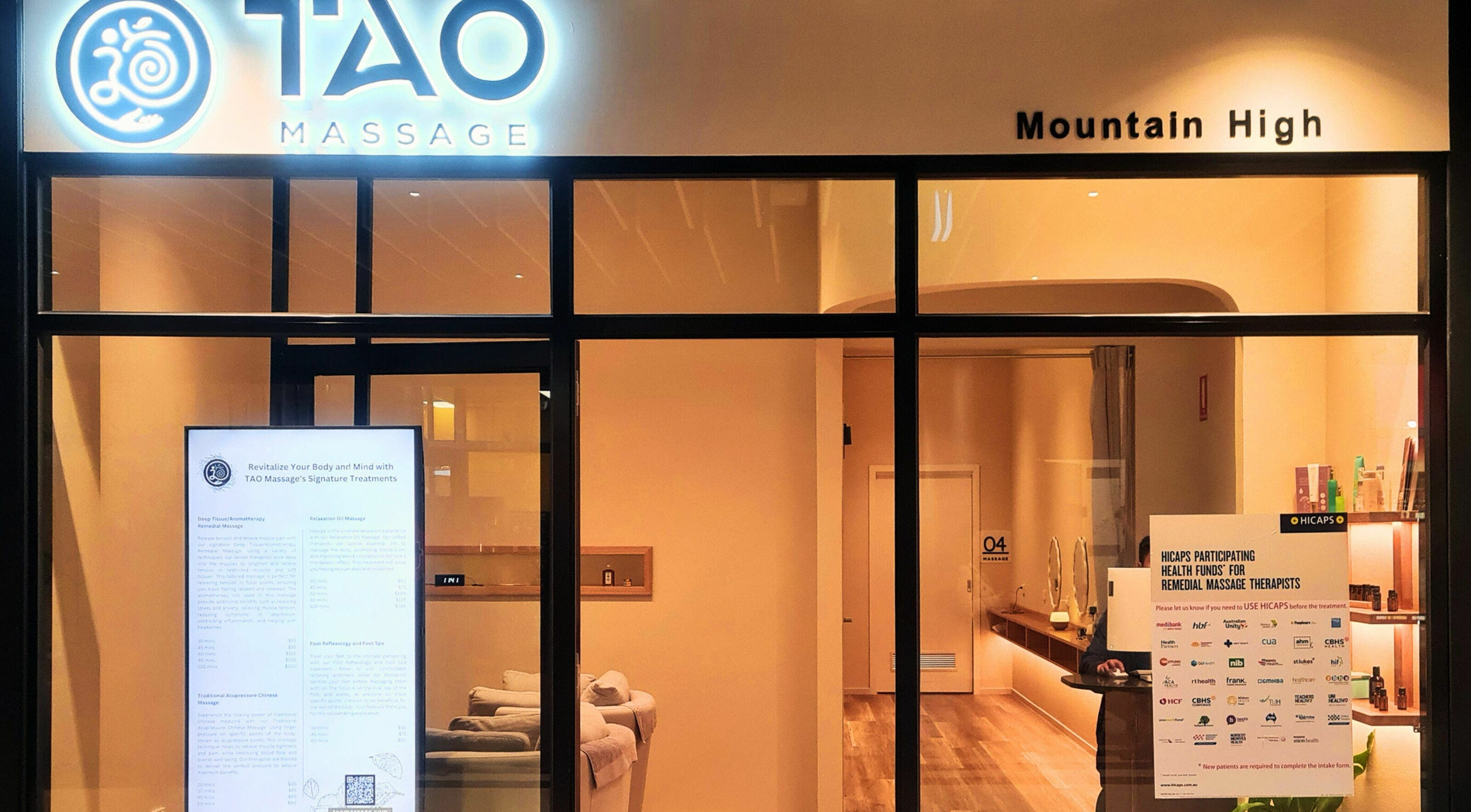 Front view of Tao Massage Mountain High in Melbourne, Victoria, AU, showcasing a tranquil and inviting entrance.