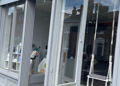Stylish storefront of Hair With Jess in Burton Upon Trent, England, GB, showcasing elegant design and decor.