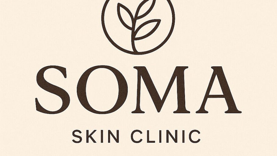 SOMA Skin Clinic logo design in Kidderminster, England, GB with an elegant leaf motif.