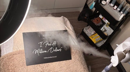 Luxury facial treatment setup at SOMA Skin Clinic in Kidderminster, England, GB, featuring soothing mist spray.