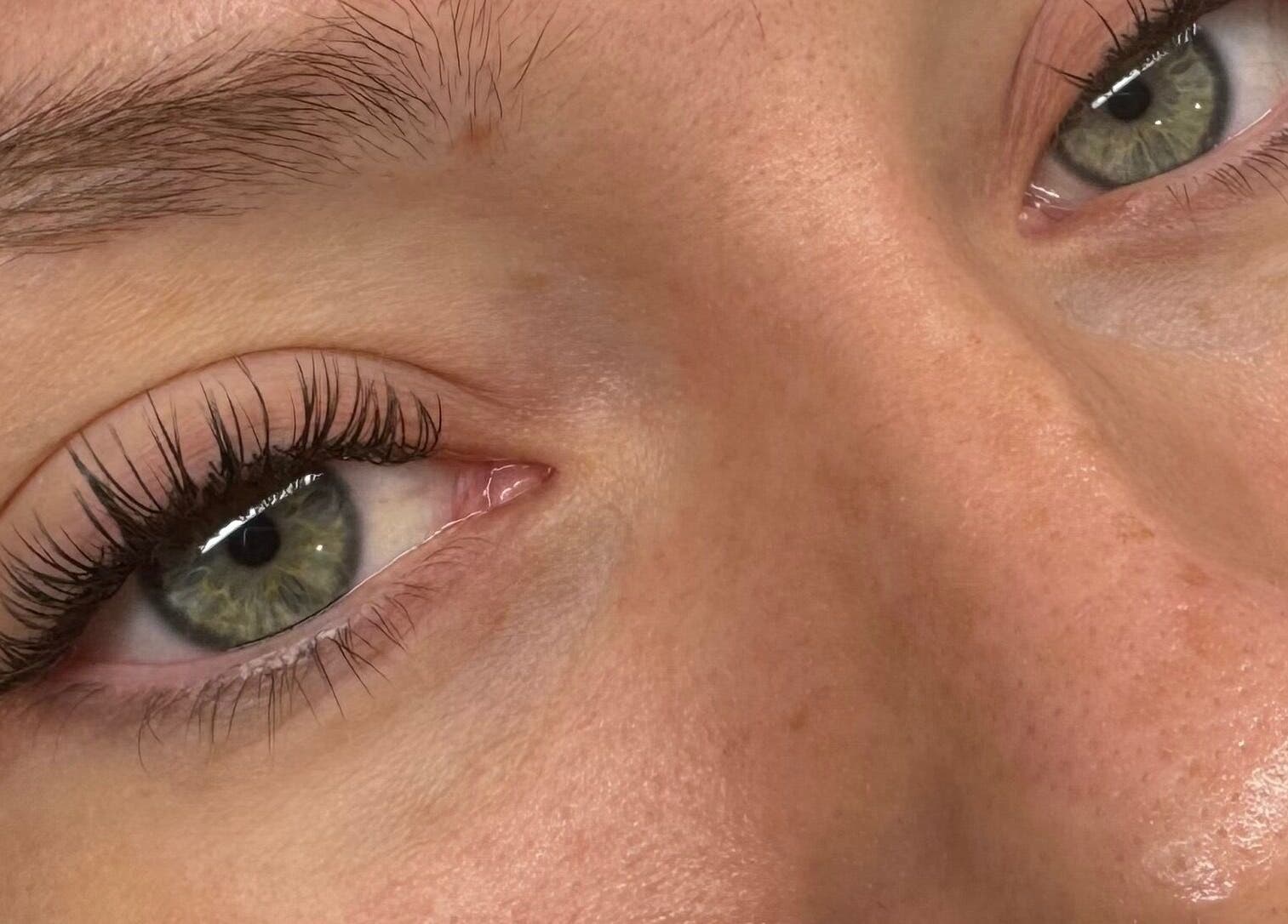 Close-up of beautifully styled eyelashes at Luxemallia, Bexley, New South Wales, AU.