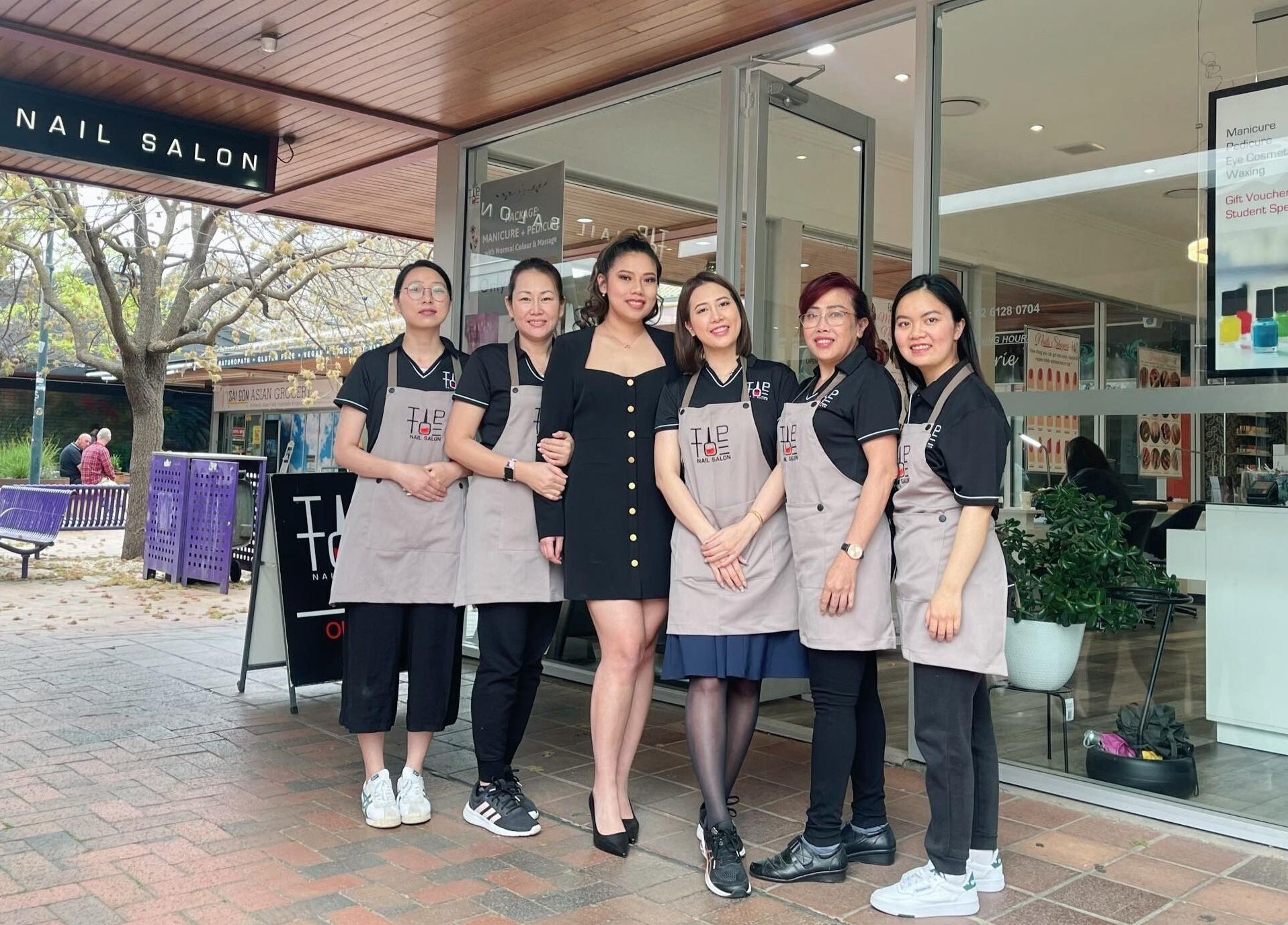 Staff outside Tip Toe Nail Salon - Dickson, offering beauty services in Dickson, Australian Capital Territory, AU.